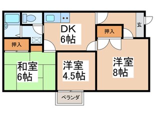 エステートピア林Ｂの物件間取画像